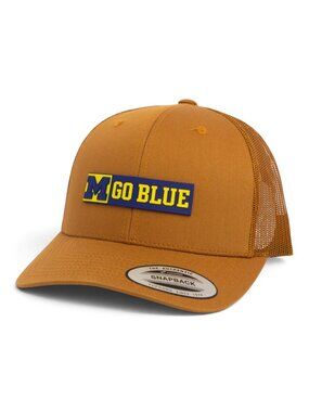 Michigan Wolverines GO BLUE 3D YP Snapback Trucker Hat- Carmel